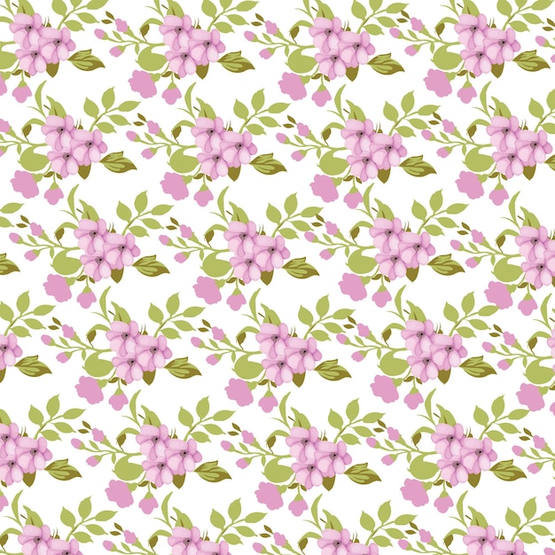 Diseño de fondo floral de patrones sin fisuras.