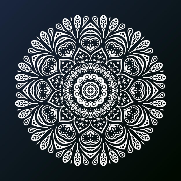 Diseño de fondo floral, vector mandala indio