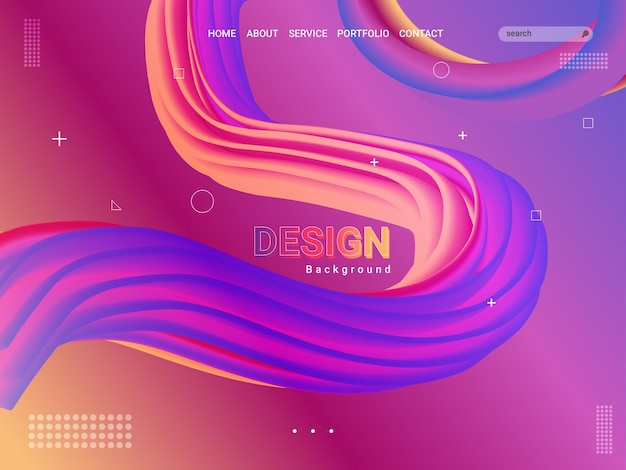 Diseño de fondo fluido Diseño de página de aterrizaje