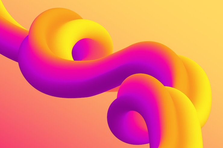 Vector diseño de fondo de forma líquida degradado rosa y amarillo dinámico