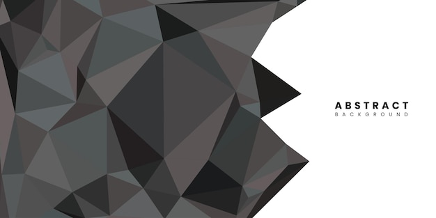 Diseño de fondo en forma de triángulo polígono negro abstracto Vector