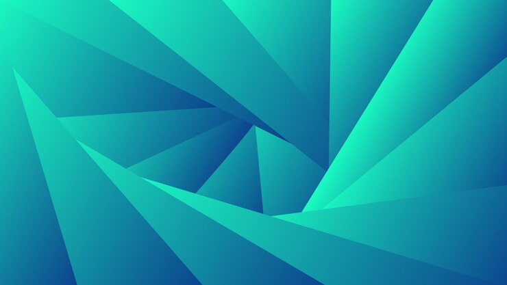 Diseño de fondo geométrico abstracto - degradado azul, formas dinámicas.