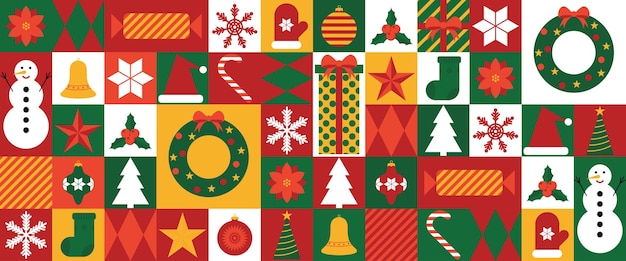 Diseño de fondo geométrico abstracto para Feliz Navidad y Feliz Año Nuevo