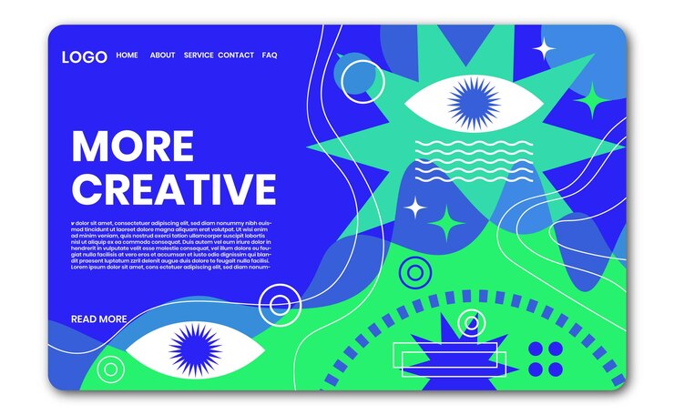 Diseño de fondo geométrico abstracto de página de destino