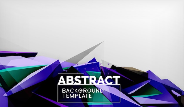 Diseño de fondo geométrico de triángulo 3D plantilla de póster moderna