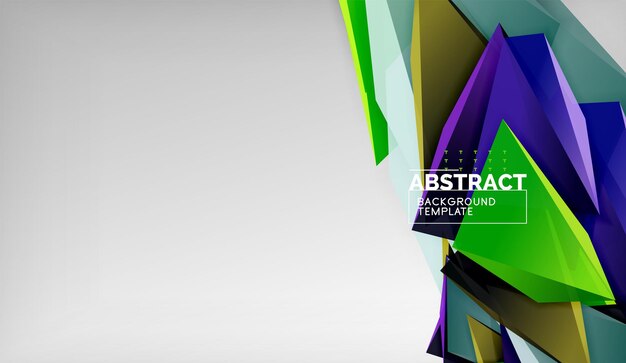 Diseño de fondo geométrico de triángulo 3D plantilla de póster moderna
