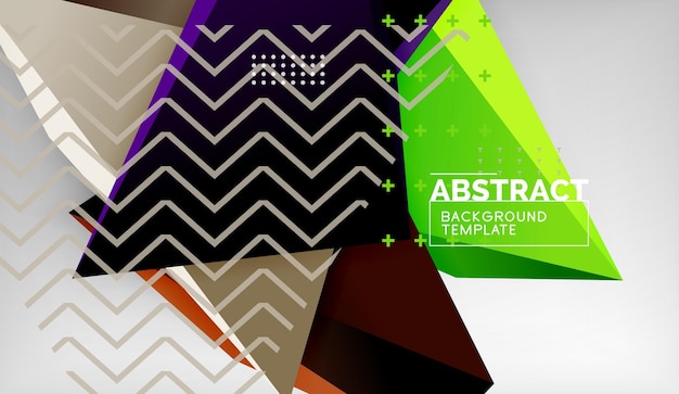 Diseño de fondo geométrico de triángulo 3D plantilla de póster moderna