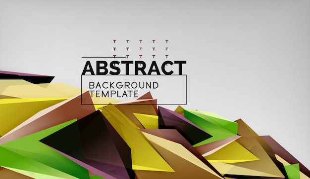 Diseño de fondo geométrico de triángulo 3D plantilla de póster moderna