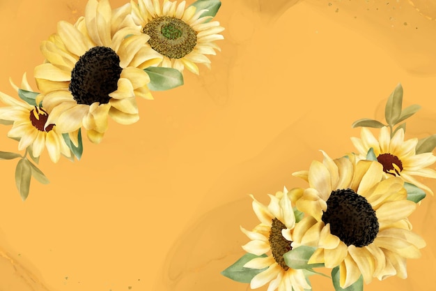 Diseño de fondo de girasol acuarela