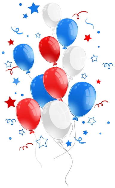 Diseño de fondo con globos y estrellas