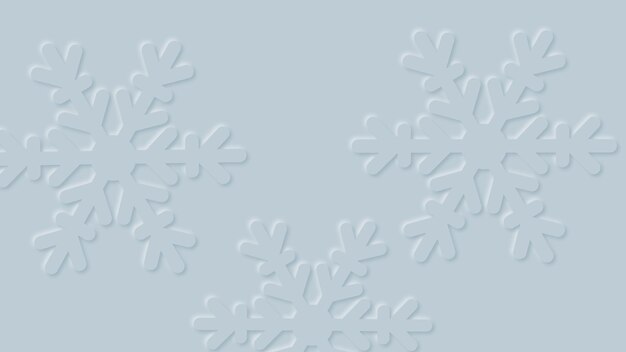 Diseño de fondo gris de copos de nieve de corte de papel