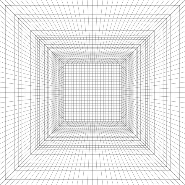 Diseño de fondo de una habitación vacía con cuadrícula de perspectiva simple