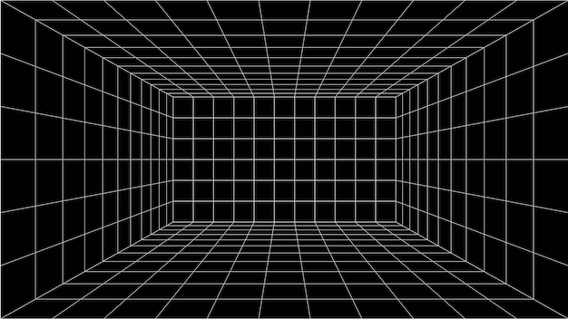 Diseño de fondo de una habitación vacía con cuadrícula de perspectiva simple