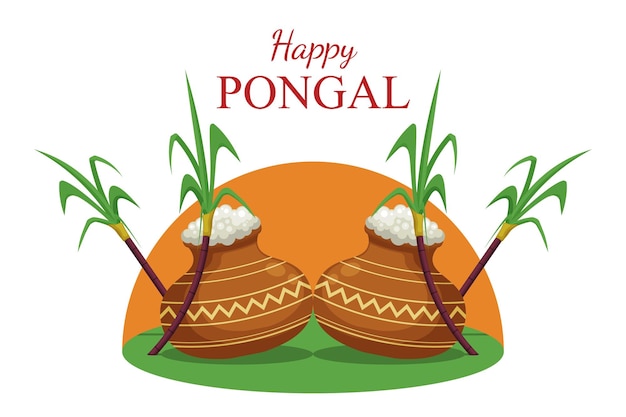 Diseño de fondo Happy Pongal para celebrar