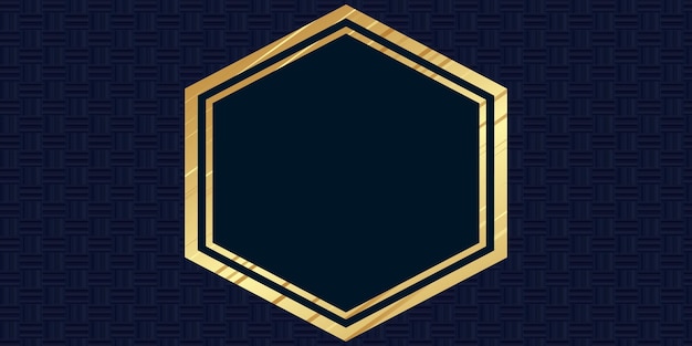 Diseño de fondo hexagonal azul y dorado