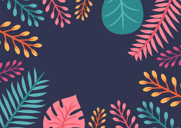 Vector diseño de fondo de hojas tropicales modernas fondo botánico fondo de plantas tropicales