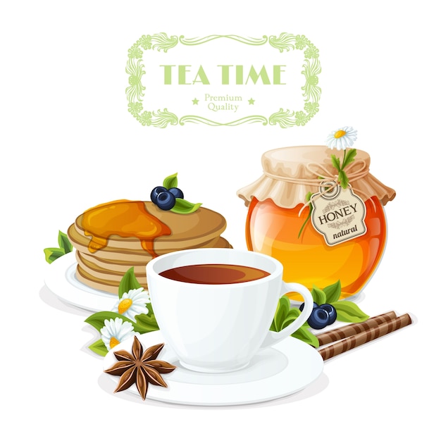 Diseño de fondo de hora del té