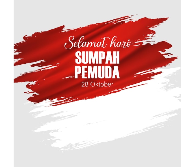 Diseño de fondo de ilustración del día indonesio de sumpah pemuda día indonesio de sumpah pemuda 28 de octubre