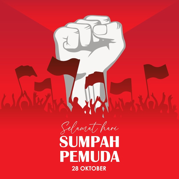 Diseño de fondo de ilustración del día indonesio de Sumpah Pemuda Día indonesio de Sumpah Pemuda 28 de octubre