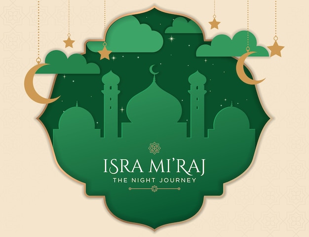 Diseño de fondo de ilustración de isra mi'raj