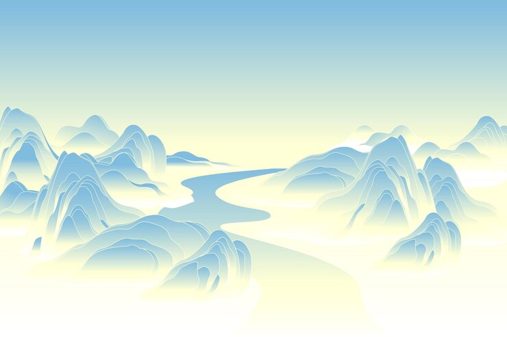 Vector diseño de fondo de ilustración de montaña degradado