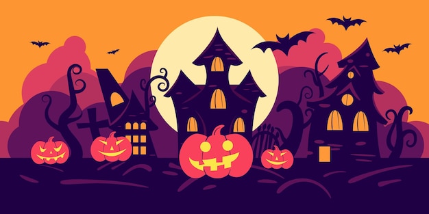 Diseño de fondo para la ilustración vectorial del cartel de Halloween