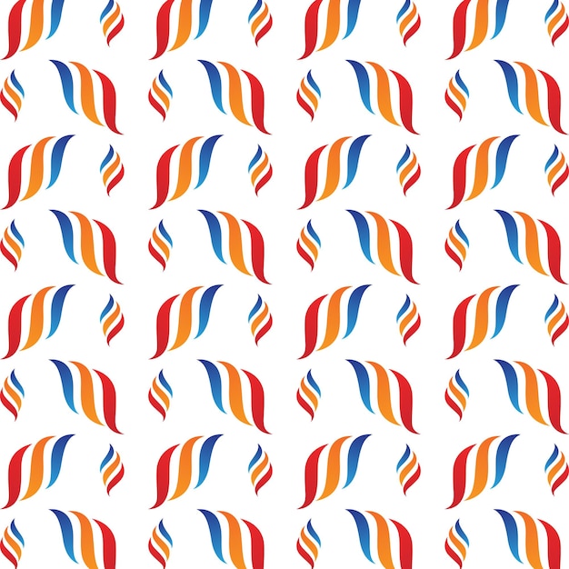 Diseño de fondo de ilustración vectorial de patrón repetitivo multicolor de moda de fuego astuto