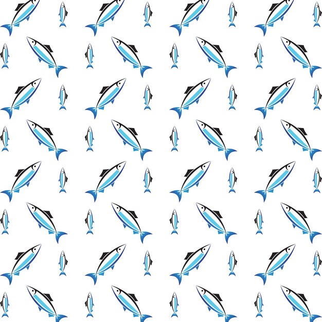 Diseño de fondo de ilustración vectorial de patrón repetitivo multicolor de moda de peces estelares