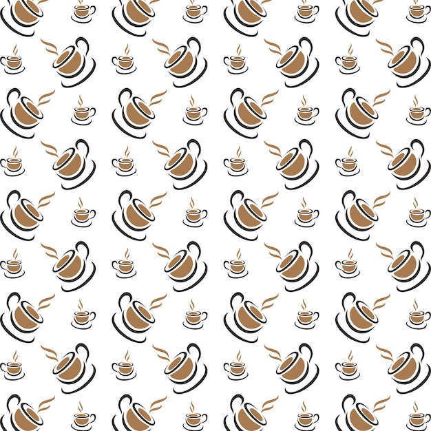 Diseño de fondo de ilustración vectorial de patrones repetitivos multicolores de moda exótico de café