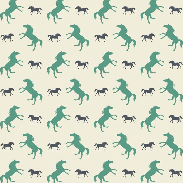 El diseño de fondo de la ilustración vectorial de patrones repetitivos multicolores de moda sensibles al caballo en carrera