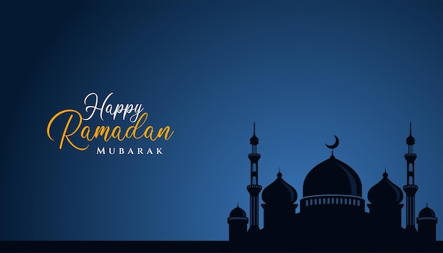 Diseño de fondo islámico de ramadan kareem con ilustración de mezquita. Se puede utilizar para tarjetas de felicitación, telón de fondo o banner.