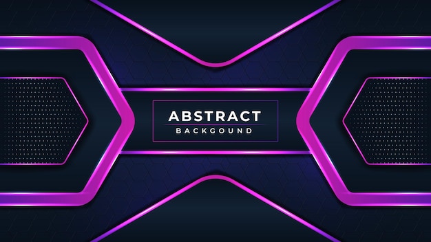 Diseño de fondo de juego futurista de tecnología moderna abstracta con color negro y morado