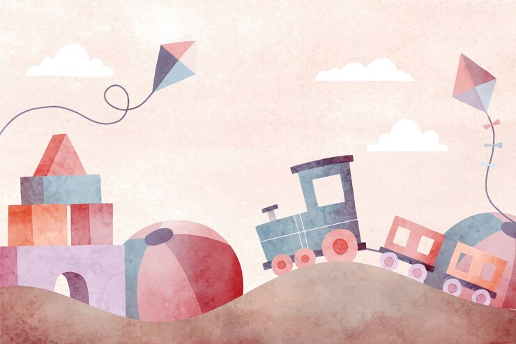 Diseño de fondo de juguetes para niños con acuarela