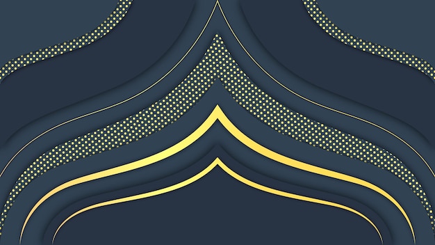 Diseño de fondo de línea dorada con forma islámica. diseño de fondo abstracto.