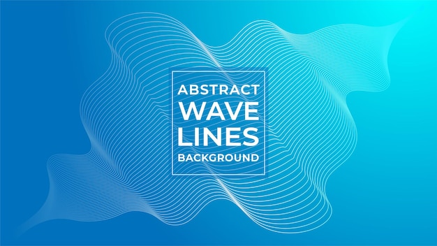 Diseño de fondo de línea de onda abstracta Vector Concepto submarino de agua azul