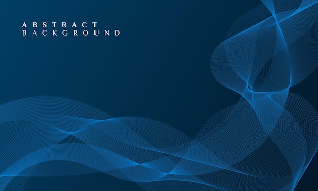 Diseño de fondo de línea ondulada abstracta degradado azul