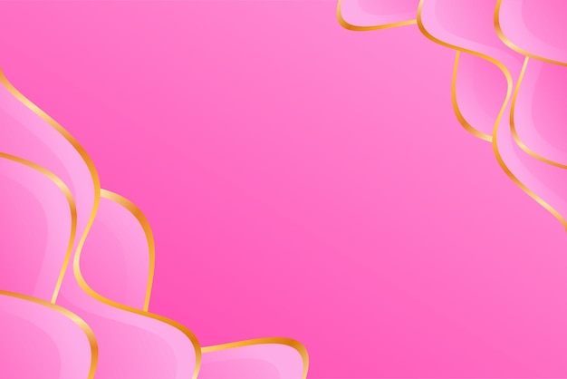 diseño de fondo con líneas decorativas de oro rosado ondulado