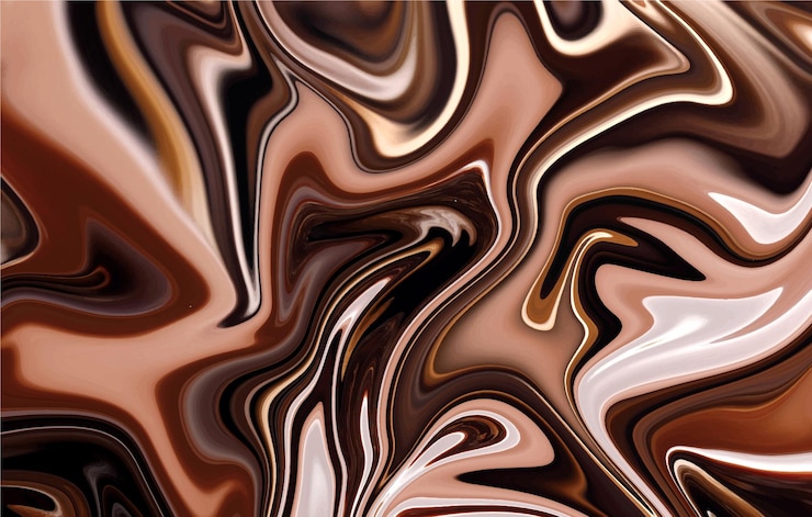 Vector diseño de fondo líquido de patrón de chocolate abstracto