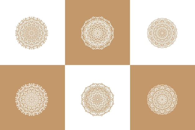 Diseño de fondo de logotipo de arte de flor de mandala