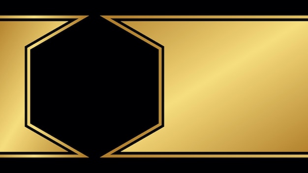 Diseño de fondo lujoso y elegante con ilustración de vector de colores dorado y negro