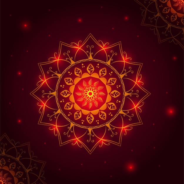 Diseño de fondo de mandala brillante