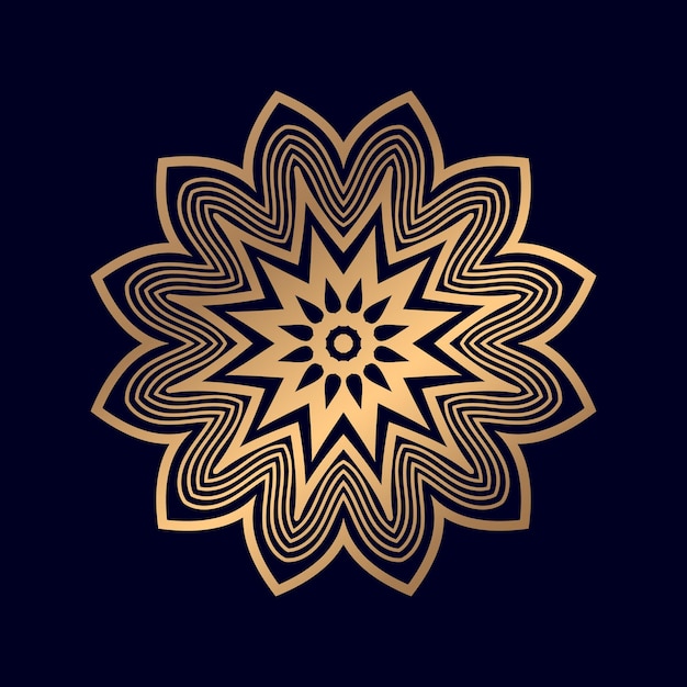 Diseño de fondo de mandala de color dorado ornamental