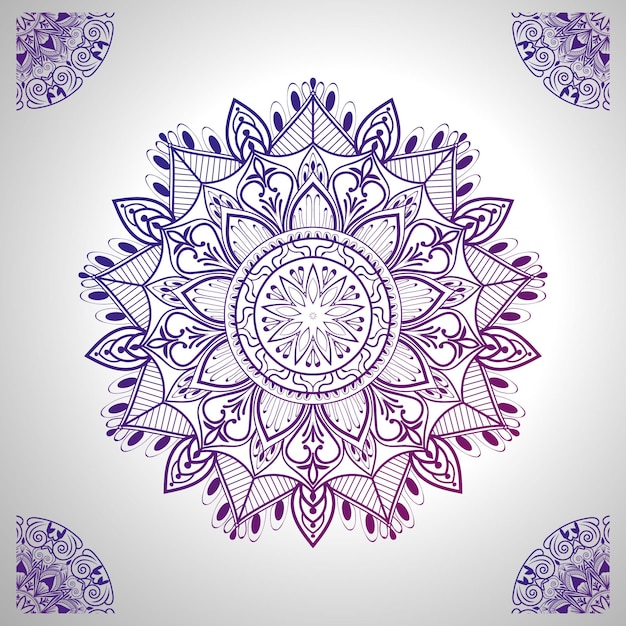 Diseño de fondo de mandala de color púrpura moderno