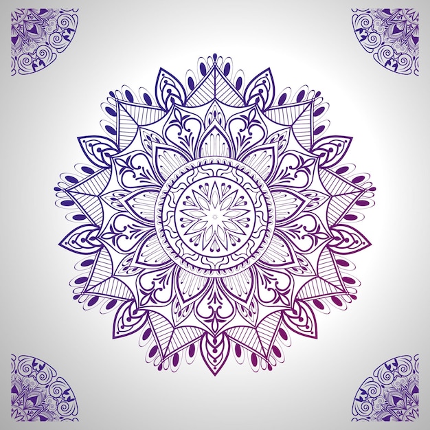 Vector diseño de fondo de mandala de color púrpura moderno