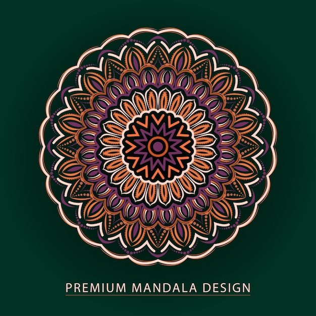Diseño de fondo de mandala colorido