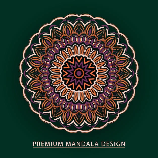 Vector diseño de fondo de mandala colorido