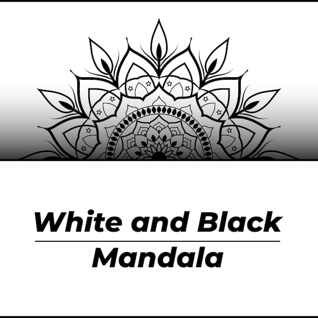 Vector diseño de fondo de mandala dibujo vectorial aislado en blanco y negro diseño de fondo de mandala islámico