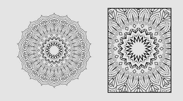Diseño de fondo Mandala con diseño de página para colorear Mandala