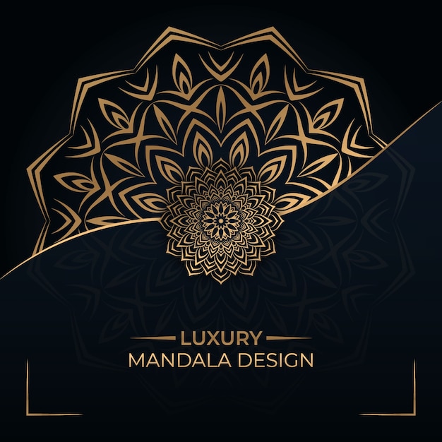 Vector diseño de fondo de mandala dorado de lujo