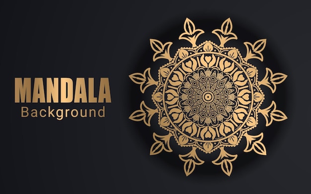 Diseño de fondo de mandala islámico de color dorado de lujo de moda